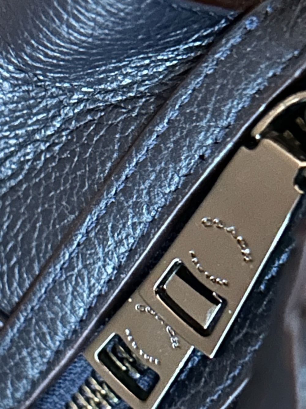 Coach Mercer 30 Blue Denim and leather satchel with crossbody strap GORGEOUS - Picture 9 of 10